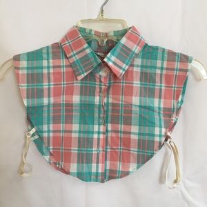 Pink and Blue Stripe Button Collar